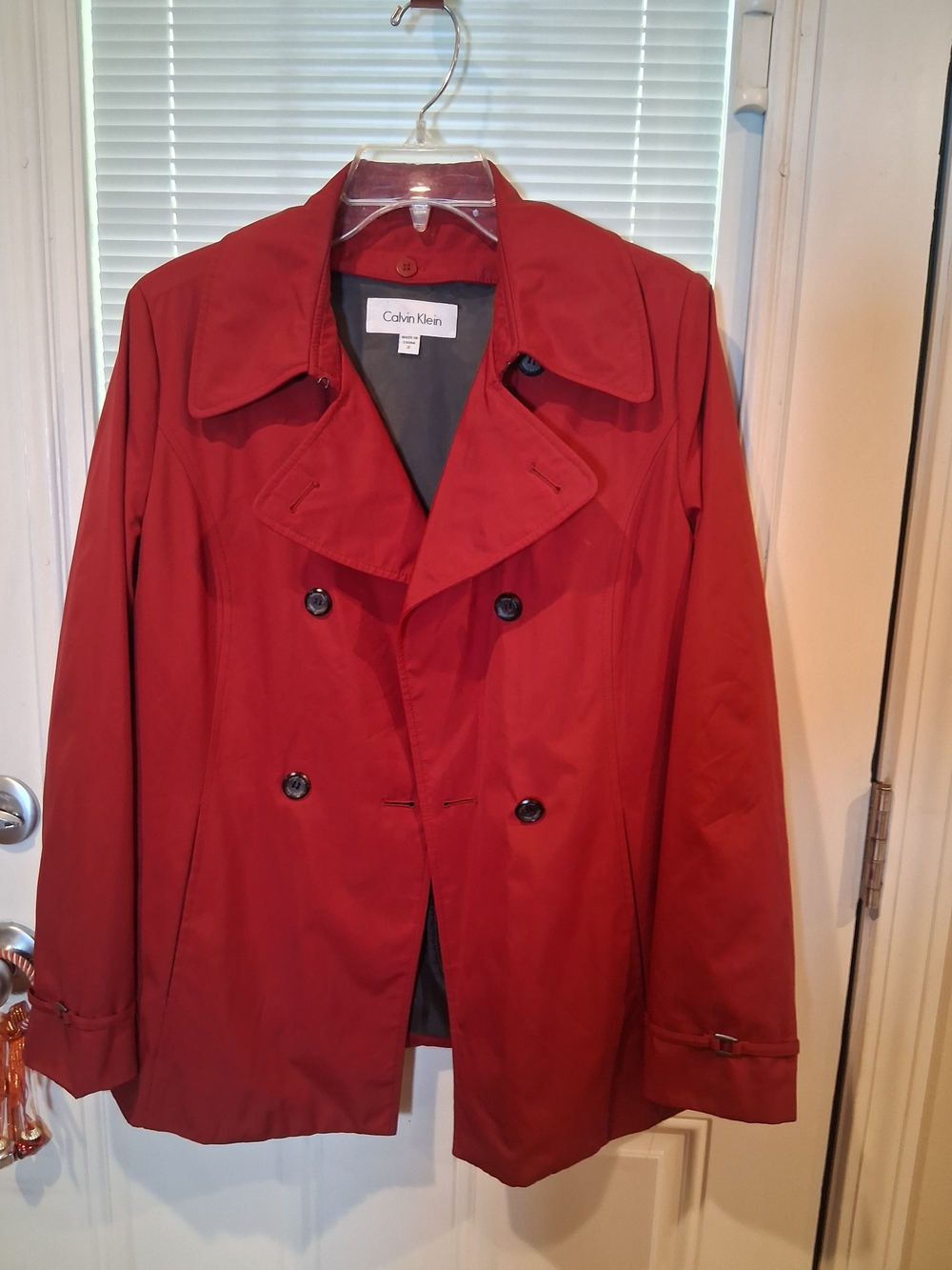 sku 64 Calvin Klein  Double-Breasted Womens Trench Coat Removeable Liner No BELT